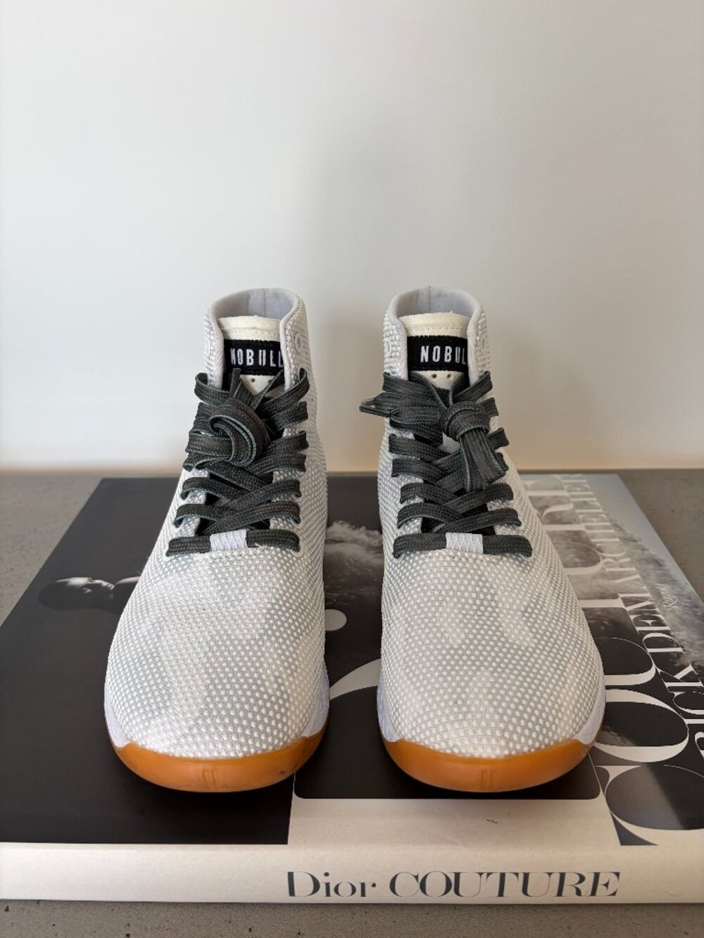 NOBULL High Top Trainer — White Camo Gum Sole, Women's 8 / Men's 6.5